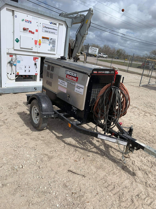 2019 Lincoln Electric Vantage 322 Ready-Pak 3, Two Wheel Trailer, Fender and Light Kit, Cable Rack