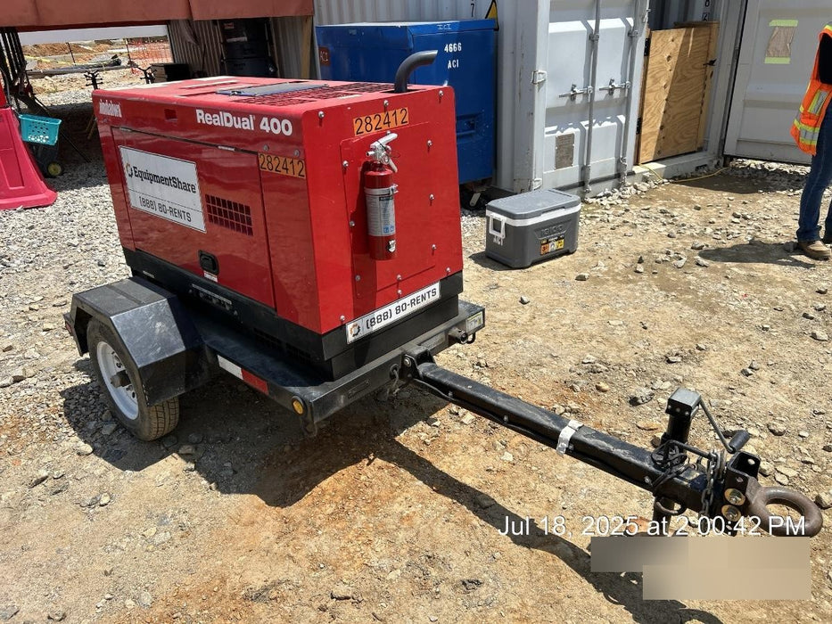 2022 Shindaiwa DGW400MDL Kubota D902 Engine, 23 HP, Dual Op Welder, Wire, Arc, Droop Stick, Tig, and CC Stick Functionality, Simulphase, 3 Phase and 1 Phase Gen Output, Single Axle NB Trlr, Slr Trckl Chrg 12V 12W, Fire Ext