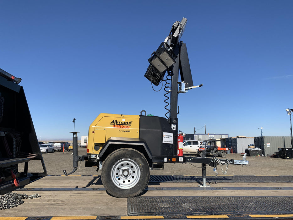 2020 Allmand NLV3GR (4) LED Light Fixture 350W, 23' Vertical Mast, 3kW Prime, Towable, Deep Sea L401, Leveling Jacks, Yanmar T4F 5.8hp