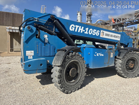 2019 Genie GTH-1056 Cab/Heat/AC, Solid RT Tires, LED Work Lights, Beacon 60" QA Carriage, 60" Forks