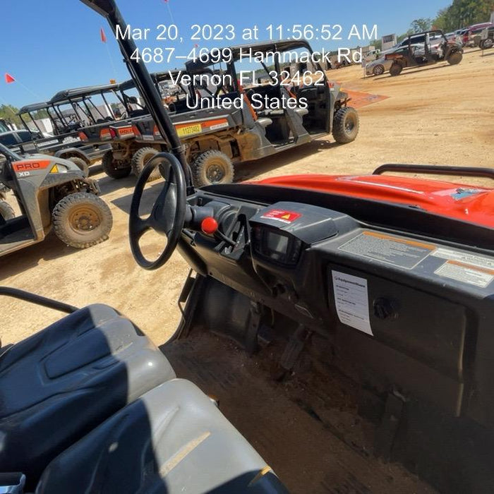 Kubota RTV-X1140W-H 4wd Utility Cart, 4 Seat, Diesel, LED Strobe, Windshield Tempered Glass, Plastic Canopy, Wire Harness Kit, Backup Alarm