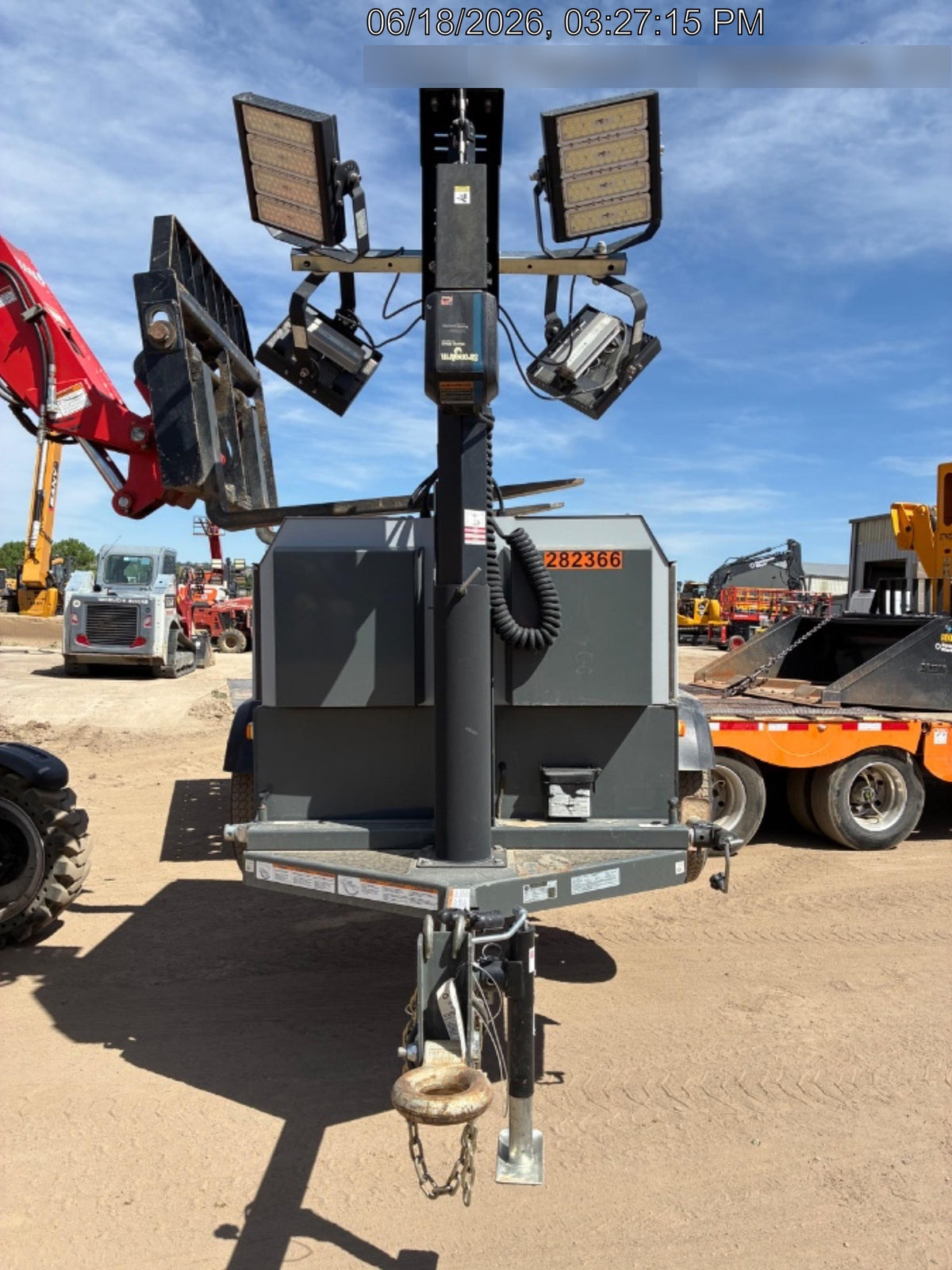2022 Wacker Neuson LTW20Z1 Isuzu Dsl. Engine, 23' Mast, (4) 300W LED Lights, CWK, Programmable Dawn to Dusk, 360 Deg. Rotation, 57 Gal. Tank, Trailer Mounted