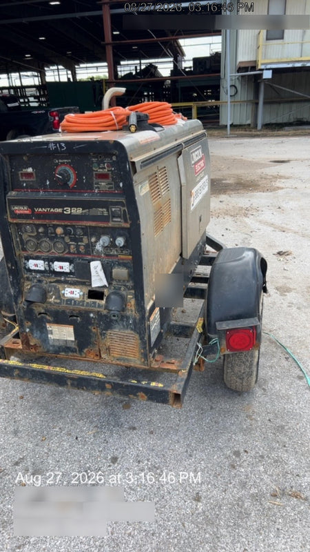 2018 Lincoln Electric Vantage 322 Lincoln Vantage 322 Welder Ready Pak 3 - Vantage 322, Trailer, Fender and light kit, Cable rack