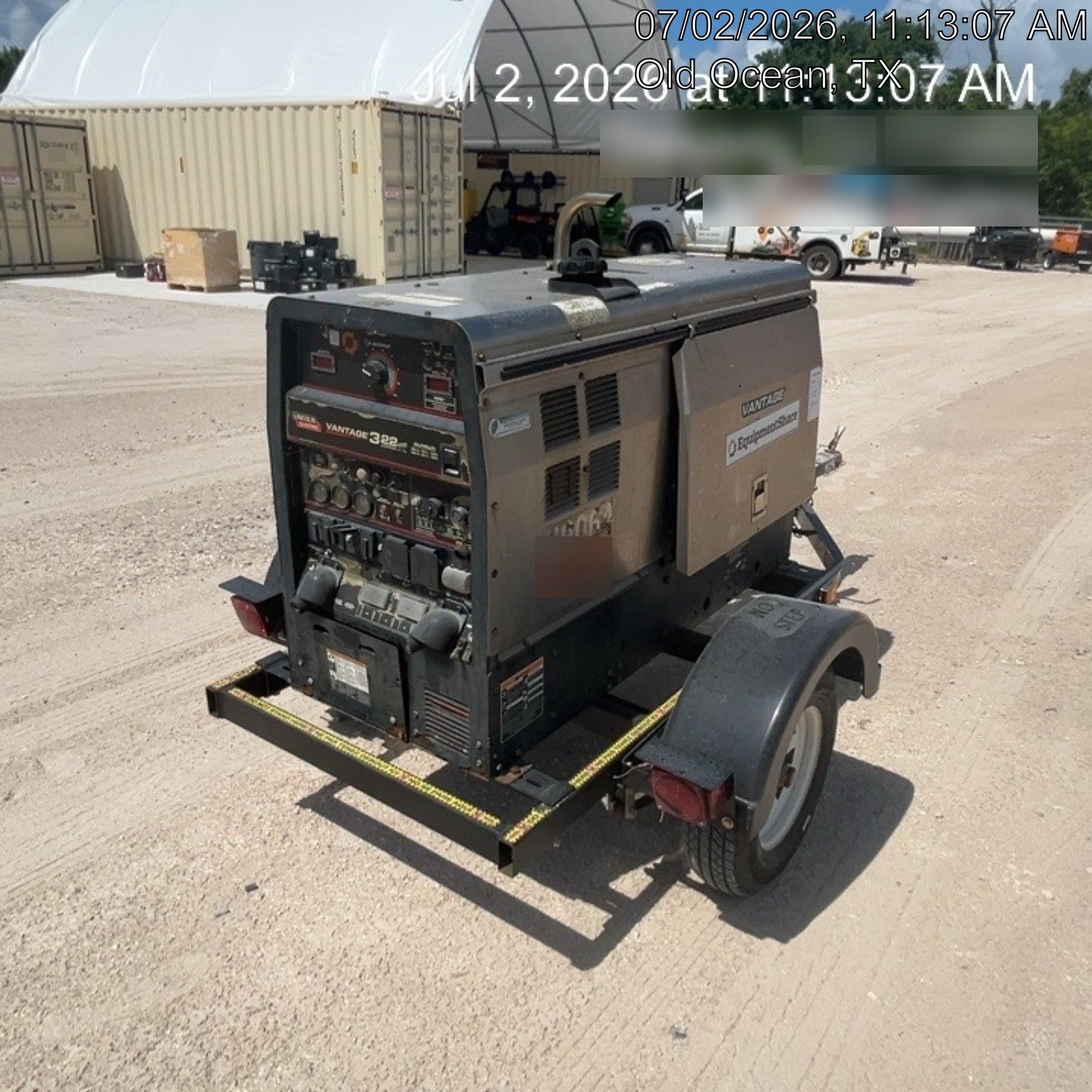 2019 Lincoln Electric Vantage 322 Ready-Pak 3, Two Wheel Trailer, Fender and Light Kit, Cable Rack