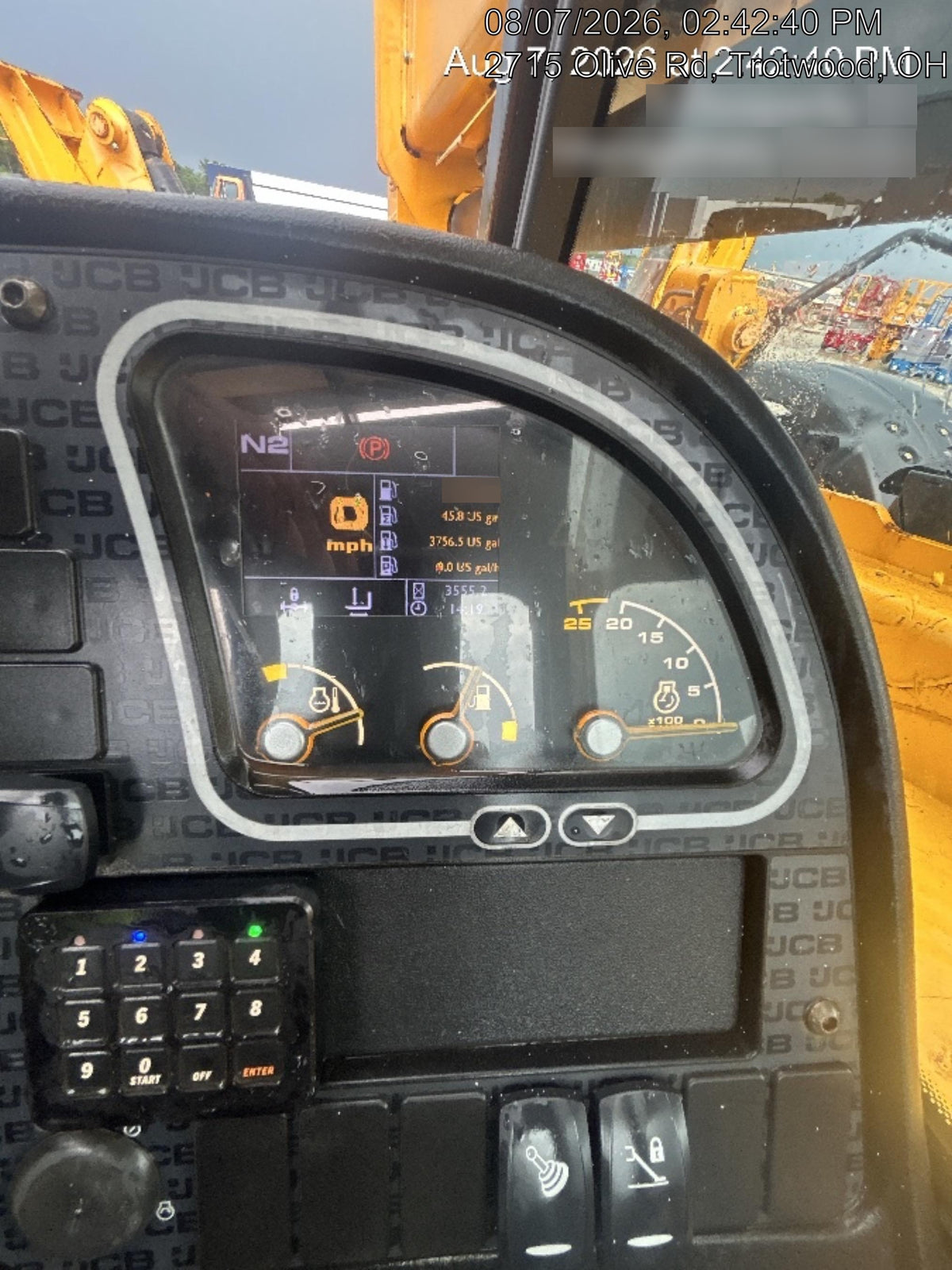 2019 JCB 512-56 Canopy, 74 HP, Solid Tires, STD Worklight, Beacon, Aux Hydraulics, Lifting Eye, Back up Alarm 66" Carriage, 60" Forks