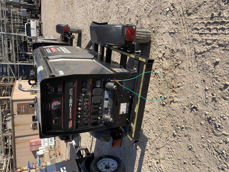 2019 Lincoln Electric Vantage 322 Welder Ready-Pak 3, Two wheel trailer, Fender and Light kit, Cable Rack