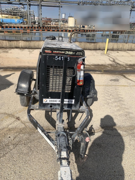 2019 Lincoln Electric Vantage 322 Welder Ready-Pak 3, Two wheel trailer, Fender and Light kit, Cable Rack
