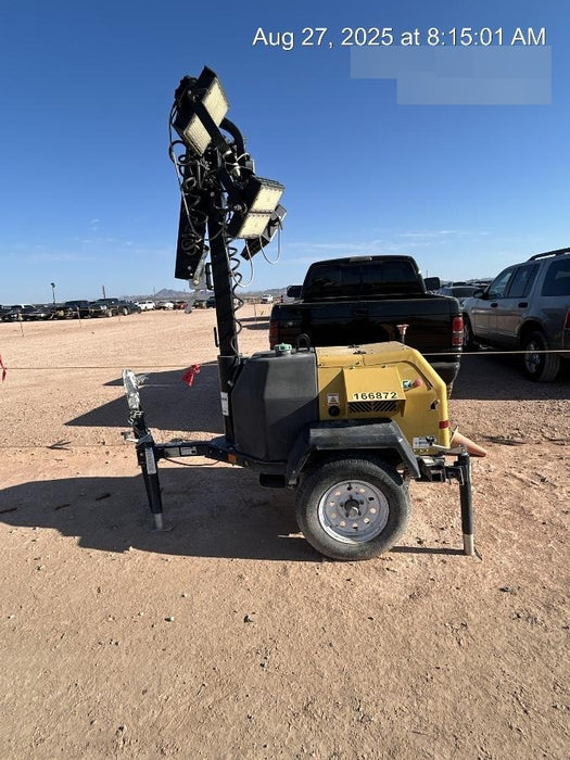 2021 Allmand NLV3GR (4) LED Light Fixture 350W, 23' Vertical Mast, 3kW Prime, Towable, Deep Sea L401, Leveling Jacks, Yanmar T4F 5.8hp