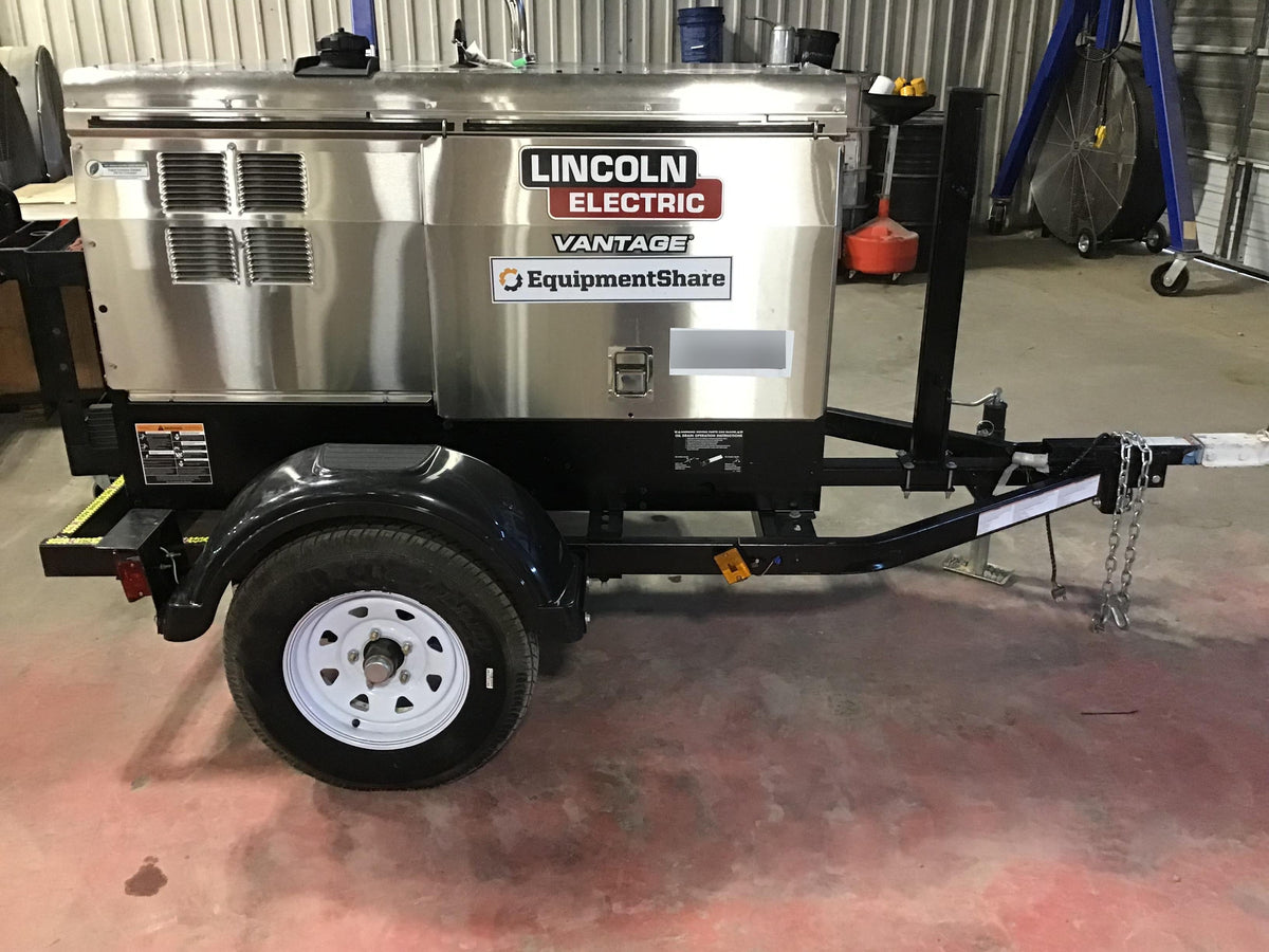 2019 Lincoln Electric Vantage 322 Welder Ready-Pak 3, Two wheel trailer, Fender and Light kit, Cable Rack