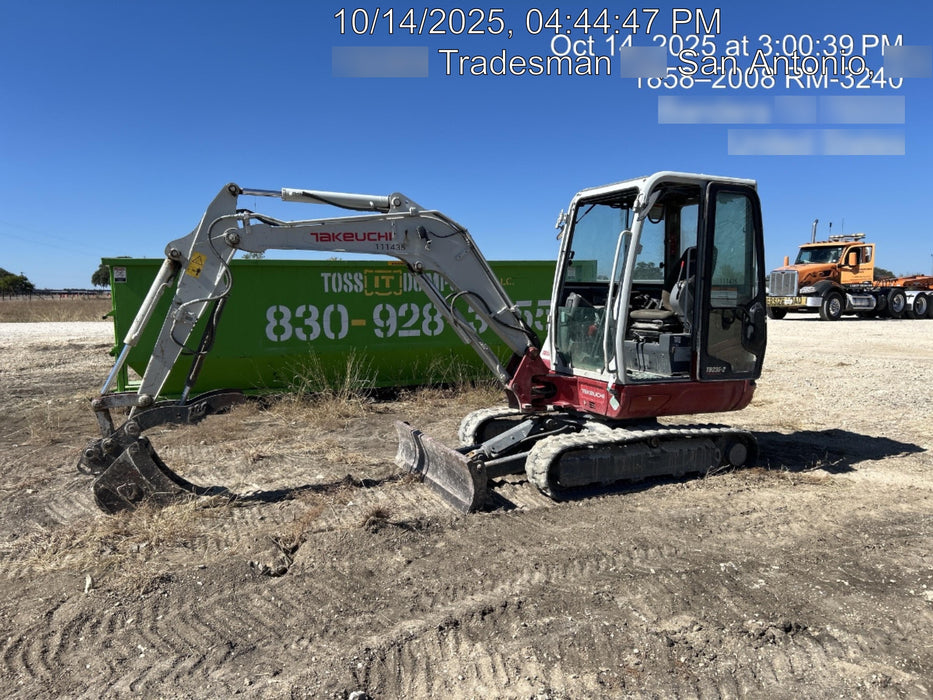 2020 Takeuchi TB-235-2CR Cab/Heat/Air, Rubber Tracks, Manual TAG QC