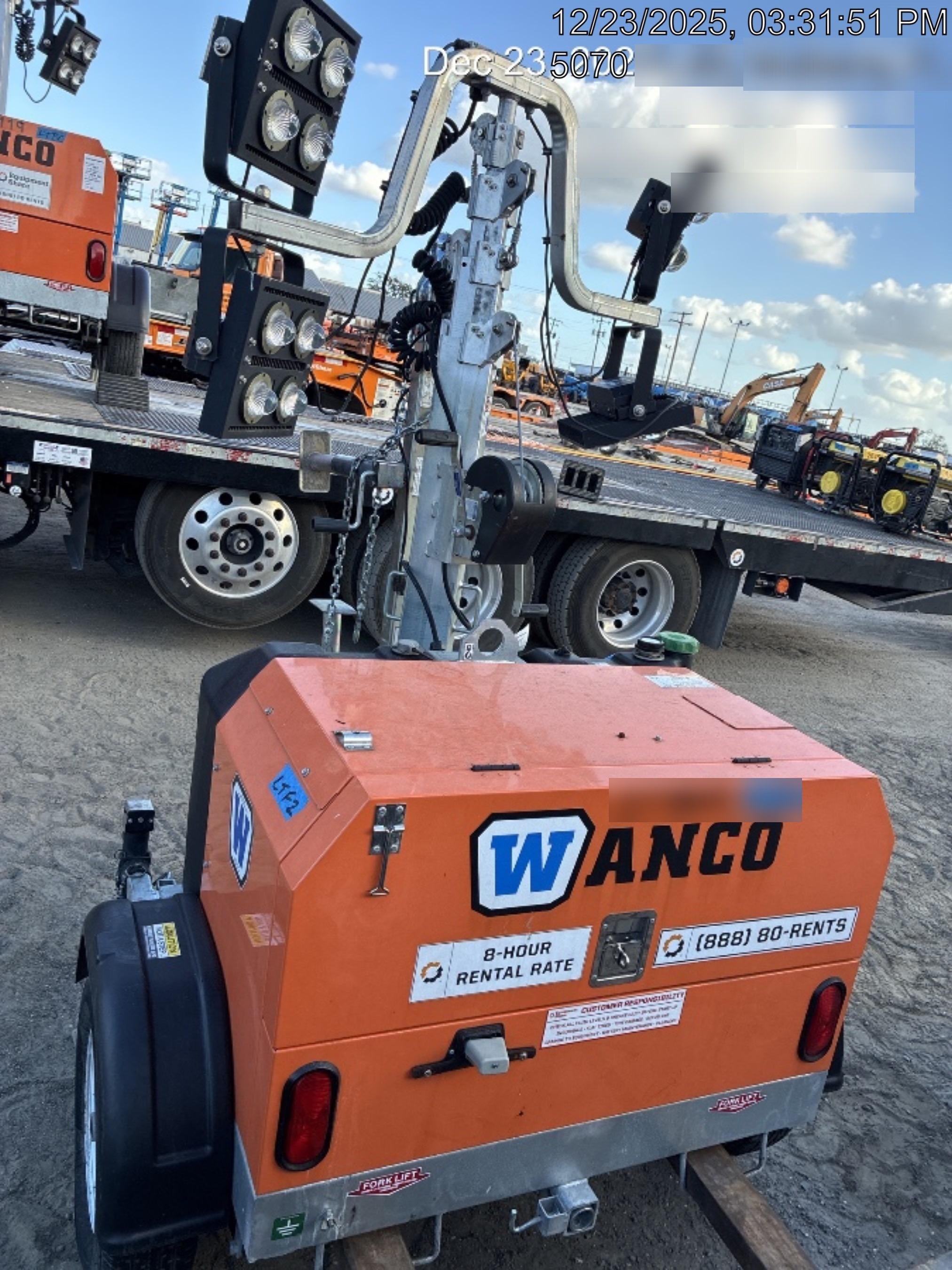 2023 Wanco WLTT-4MM4K Diesel, Deep Sea Controller, Shore Power Plug, Auto Start, (4) 350W LED Floodlights, 4kW Generator, 60 Gal Fuel Tank, 2" Ball, T3