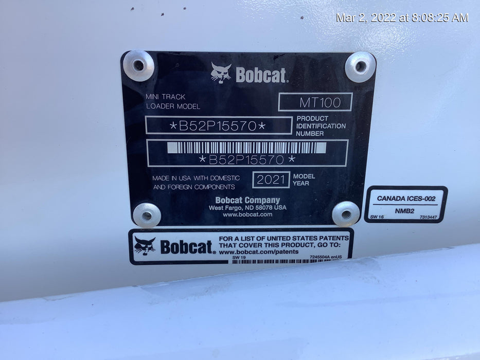 2021 BOBCAT MT100