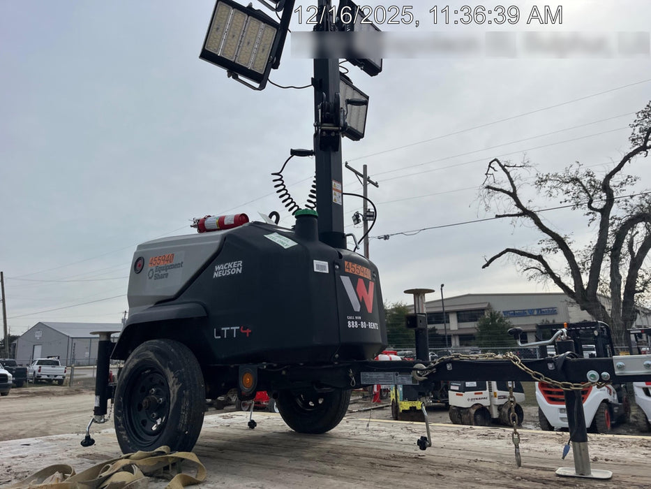 2024 Wacker Neuson LTT4 Diesel, Kohler KDW702, Deep Sea Controller, Auto Start, LED 320W, Bypass Outlet, T3