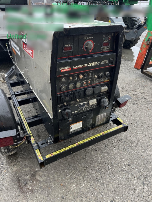 2019 Lincoln Electric Vantage 322 Welder Ready-Pak 3, Two wheel trailer, Fender and Light kit, Cable Rack