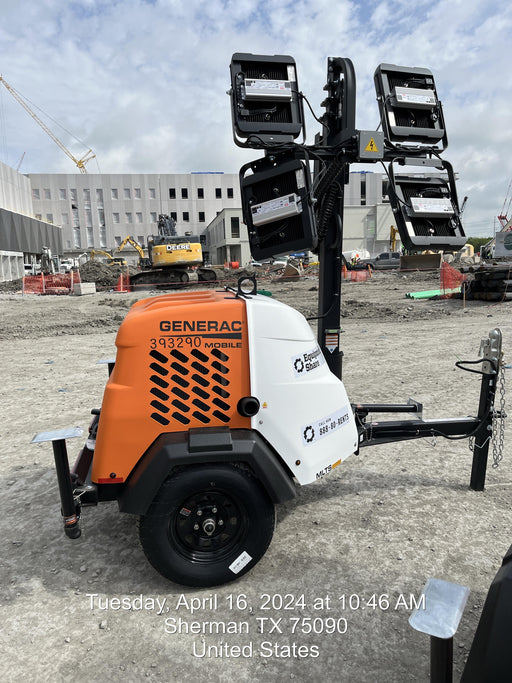 2024 Generac MLT2 Diesel, Flex Switch 120V Input, Powerzone Controller, 
(4) 320W LED Lights, 4kW Generator, 39.9 Gal Fuel Tank, 2" Ball, T3