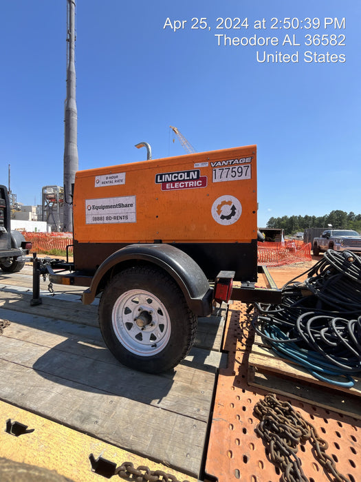 2021 Lincoln Electric Vantage 322 Vantage 322 Ready Pak 3 w/ Decals, ORANGE (includes trailer, cable rack, fender light kit) NO Telematics