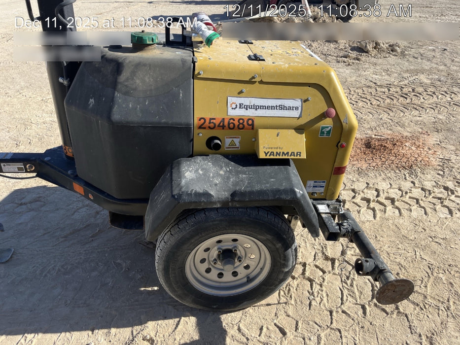 2022 Allmand NLV3GR (4) LED Light Fixture 350W, 23' Vertical Mast, 3kW Prime, Towable, ES Decals, T3