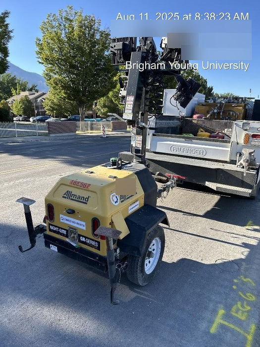 2021 Allmand NLV3GR (4) LED Light Fixture 350W, 23' Vertical Mast, 3kW Prime, Towable, Deep Sea L401, Leveling Jacks, Yanmar T4F 5.8hp