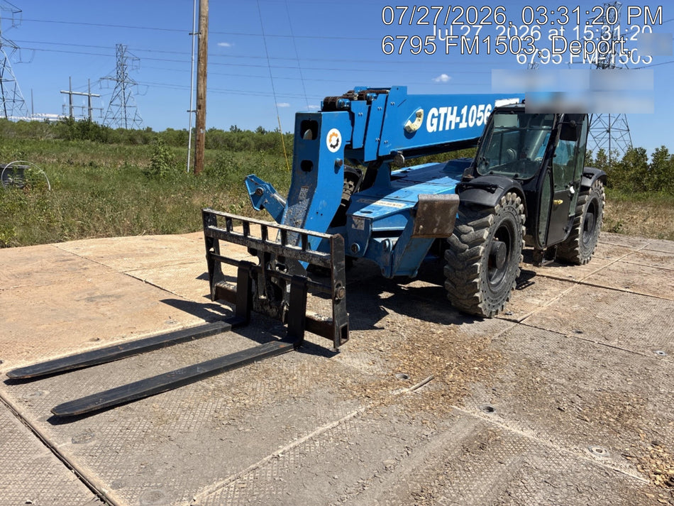 2019 Genie GTH-1056 Cab/Heat/AC, Solid RT Tires, LED Work Lights, Beacon 60" QA Carriage, 60" Forks