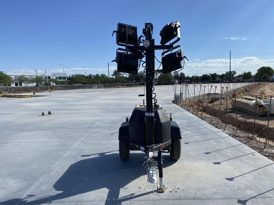 2022 Allmand NLV3GR (4) LED Light Fixture 350W, 23' Vertical Mast, 3kW Prime, Towable, Deep Sea L401, Leveling Jacks, Yanmar T4F 5.8hp