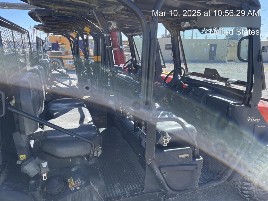 Kubota RTV-X1140W-H Kubota RTVX1140WH 4wd Utility Cart, LED Strobe, Windshield Tempered Glass, Pastic Canopy, Wire Harness Kit, Backup Alarm