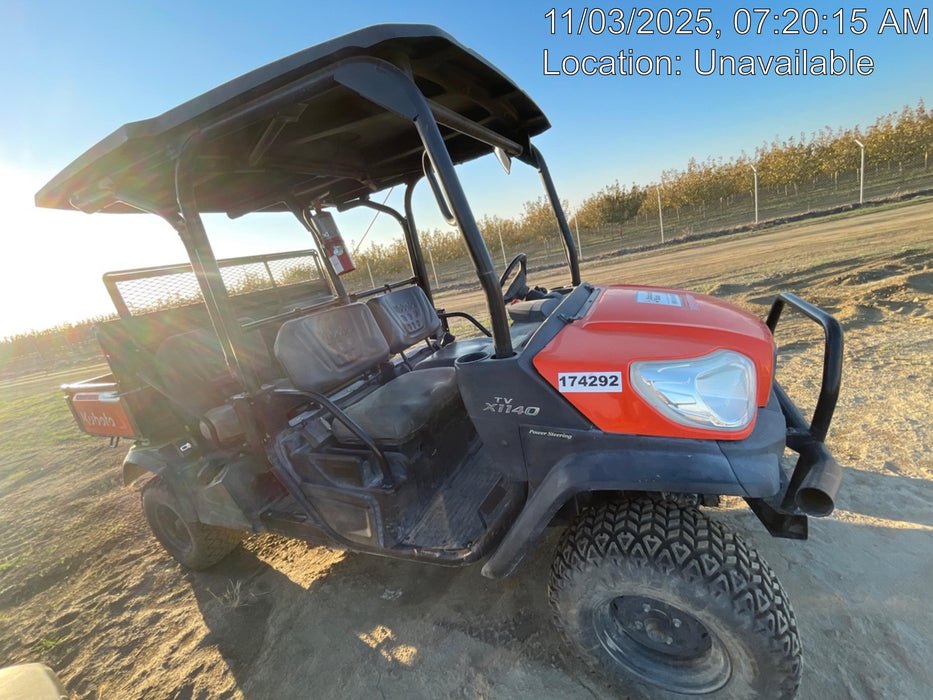 2021 Kubota RTV-X1140W-H Plastic Canopy, Windshield Acrylic Clear, LED Strobe Light, Wire Harness Kit, Back up Alarm