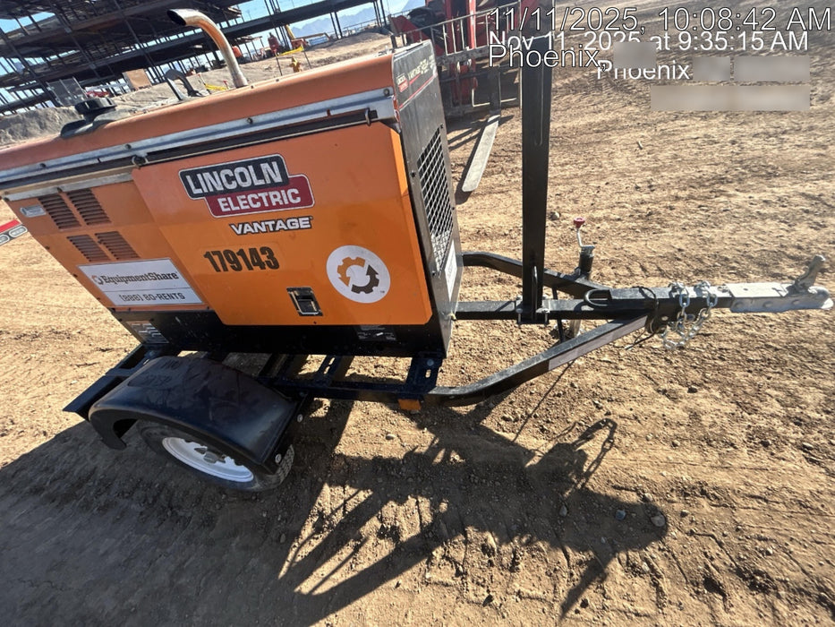 2021 Lincoln Electric Vantage 322 Vantage 322 Ready Pak 3 w/ Decals, ORANGE (includes trailer, cable rack, fender light kit) NO Telematics