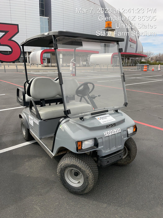 2022 Club Car CA100E Canopy, Fold down Windshield, Beacon, Back up Alarm, All-Trail Trials, HD 8 V Batteries, Trailer Hitch and Ball