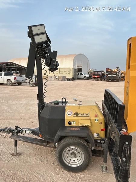 2022 Allmand NLV3GR (4) LED Light Fixture 350W, 23' Vertical Mast, 3kW Prime, Towable, ES Decals, T3