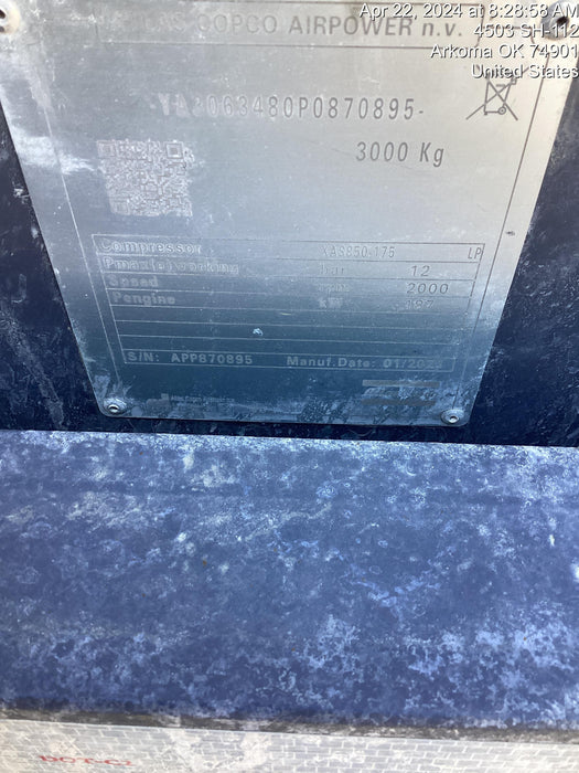 2023 ATLAS COPCO XAS 850