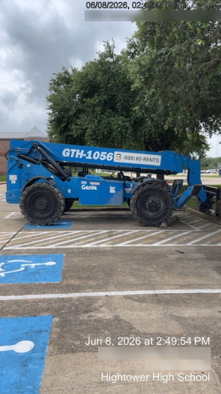 2019 Genie GTH-1056 Canopy, Solid RT Tires, LED Work Lights, Beacon 60" QA Carriage, 60" Forks