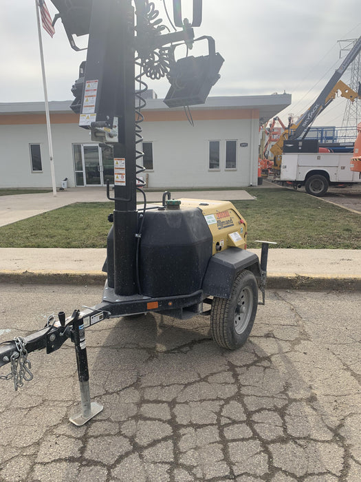 2022 Allmand NLV3GR (4) LED Light Fixture 350W, 23' Vertical Mast, 3kW Prime, Towable, Deep Sea L401, Leveling Jacks, Yanmar T4F 5.8hp