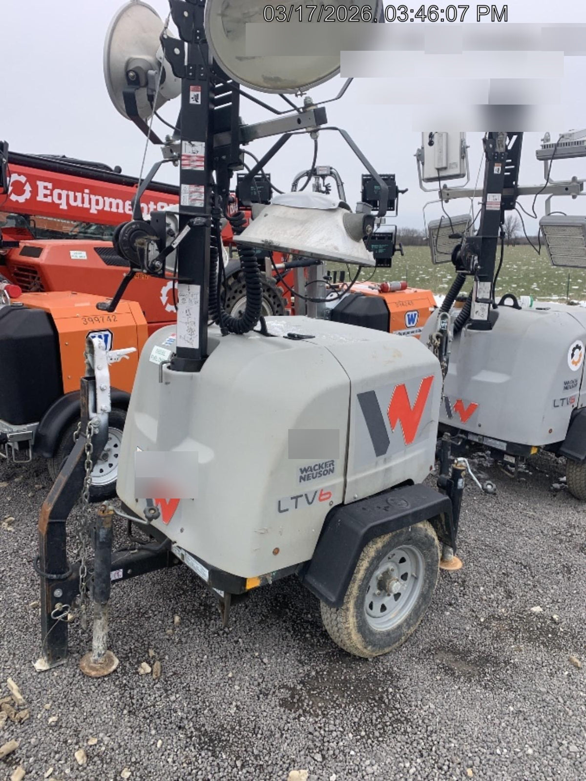 2018 Wacker Neuson LTV6L-MH Wacker Neuson LTV6L Mobile Light Tower w/Fuel Level Sensor Installed