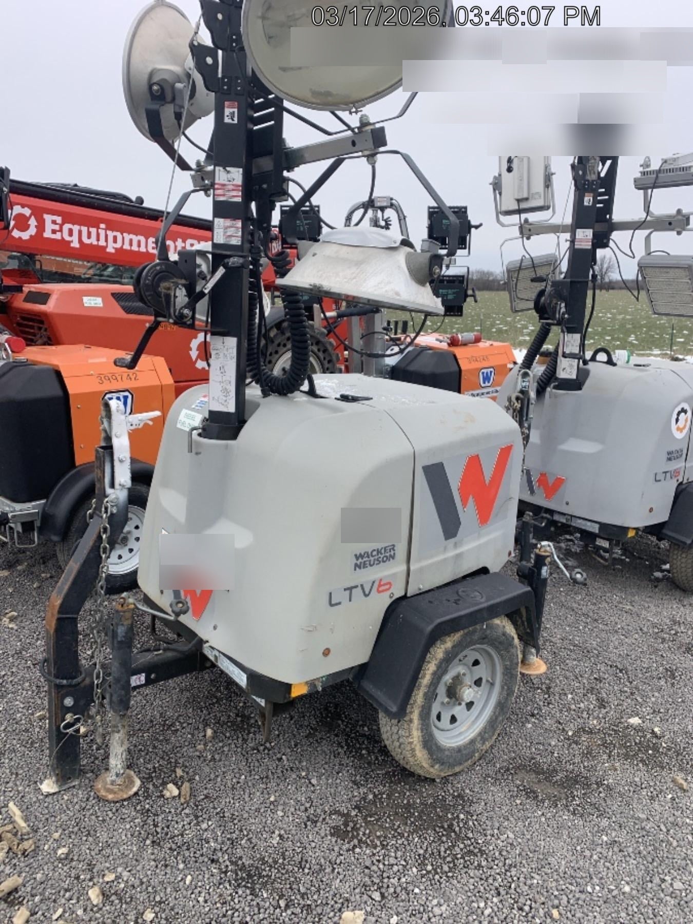2018 Wacker Neuson LTV6L-MH Wacker Neuson LTV6L Mobile Light Tower w/Fuel Level Sensor Installed