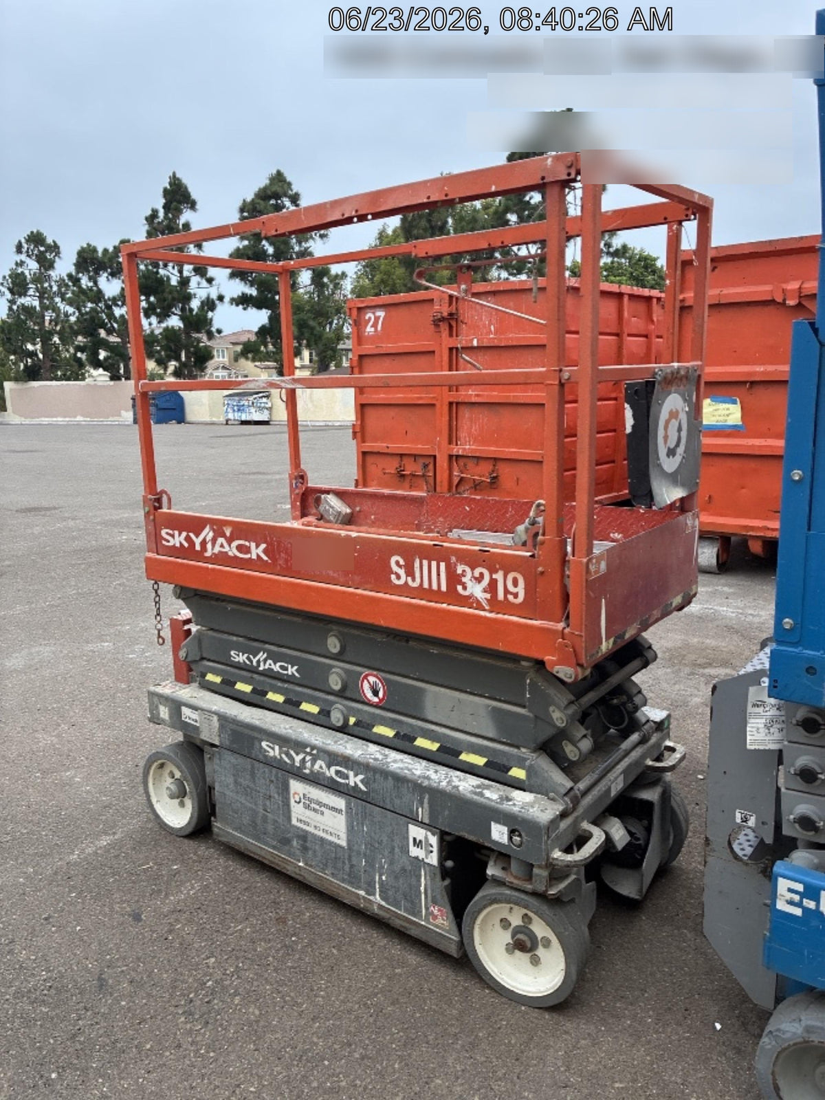 2016 Skyjack SJIII-3219 Standard Rental Specs