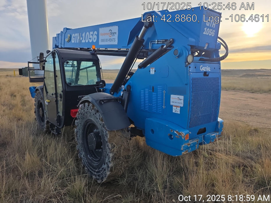 2019 Genie GTH-1056 Cab/Heat/AC, Solid RT Tires, LED Work Lights, Beacon 60" QA Carriage, 60" Forks