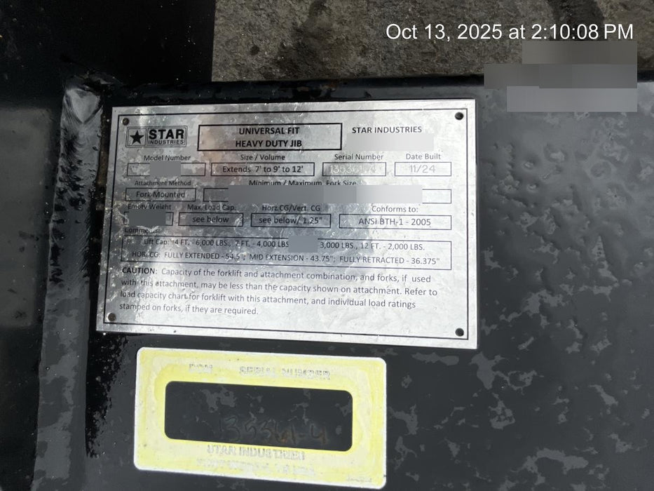 2024 STAR INDUSTRIES M1360B - Star JIB Boom