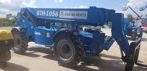 2019 Genie GTH-1056 Cab/Heat/AC, Solid RT Tires, LED Work Lights, Beacon 60" QA Carriage, 60" Forks