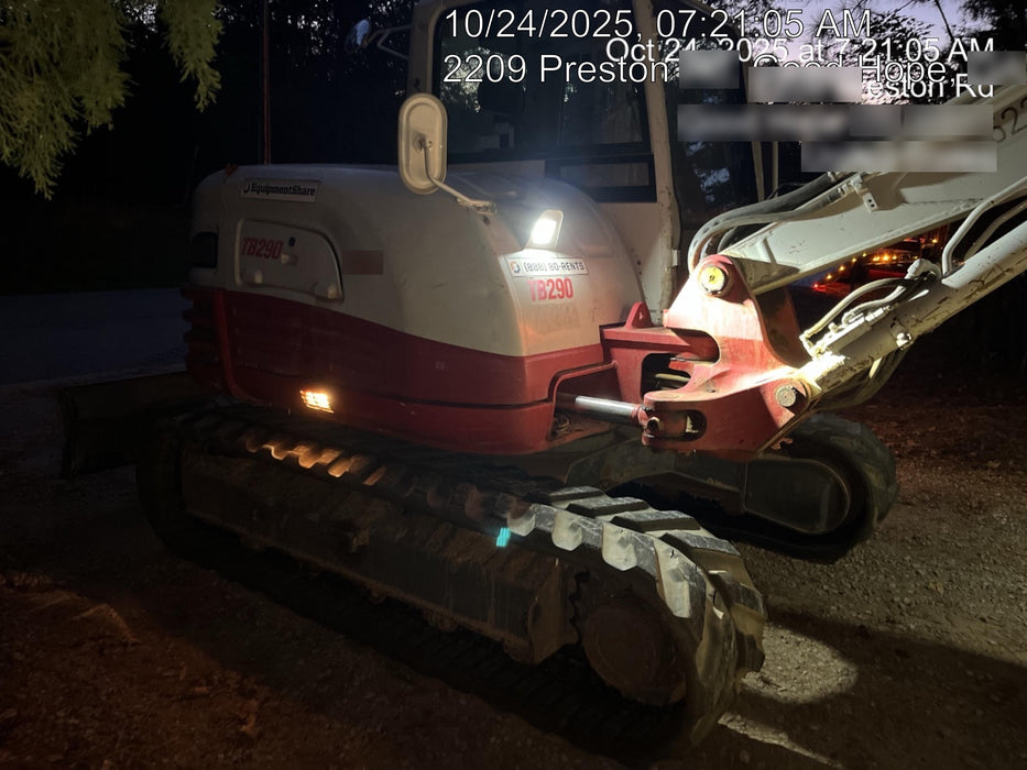 2019 Takeuchi TB290 Cab/Heat/AC Rubber tracks, Dozer blade, Travel alarm, Auxiliary hydraulics w/Manual QC, Hydraulic thumb, 18", 24", and 36" Buckets