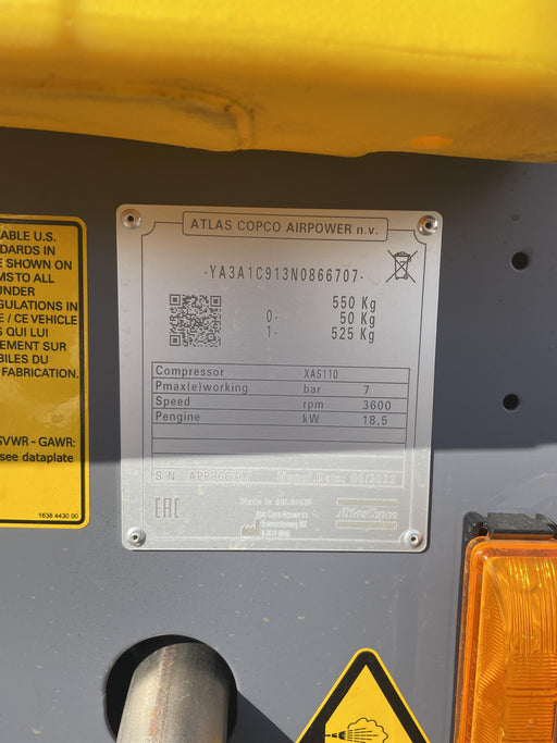 2022 ATLAS COPCO XAS 110