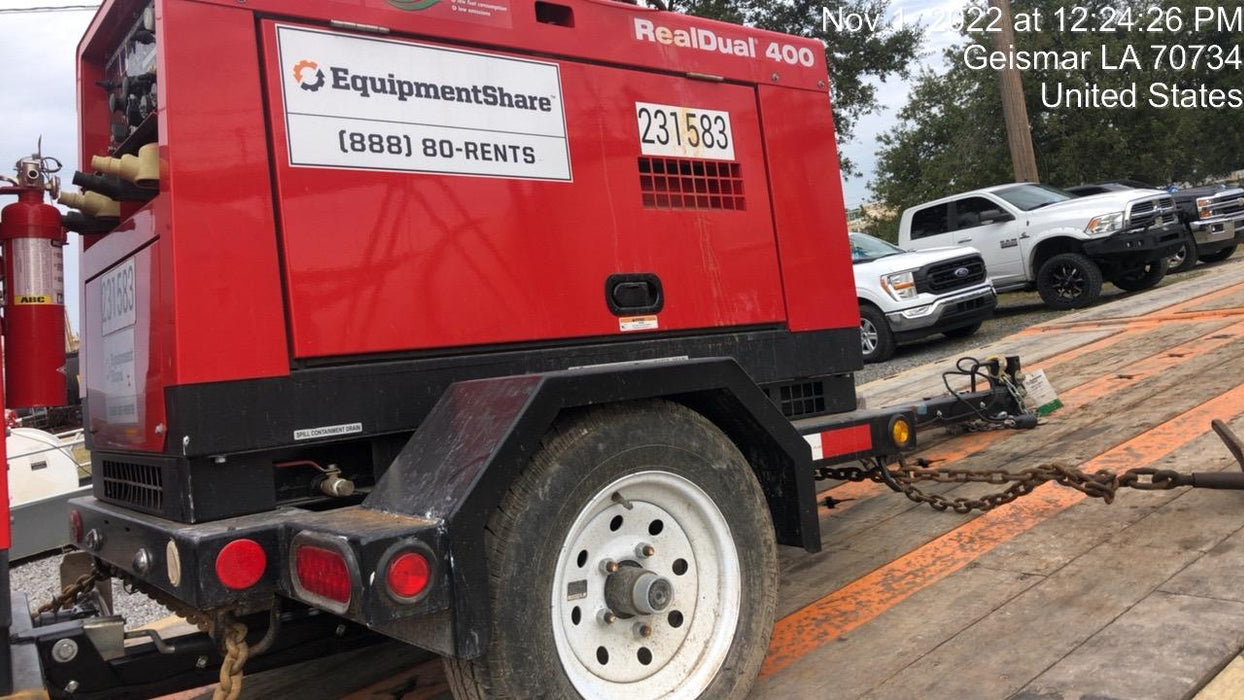 2022 Shindaiwa DGW400MDL Kubota D902 Engine, 23 HP, Dual Op Welder, Wire, Arc, Droop Stick, Tig, and CC Stick Functionality, Simulphase, 3 Phase and 1 Phase Gen Output, Single Axle NB Trlr, Slr Trckl Chrg 12V 12W, Fire Ext