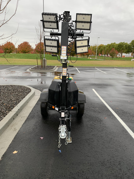 2020 Allmand NLV3GR (4) LED Light Fixture 350W, 23' Vertical Mast, 3kW Prime, Towable, Deep Sea L401, Leveling Jacks, Yanmar T4F 5.8hp