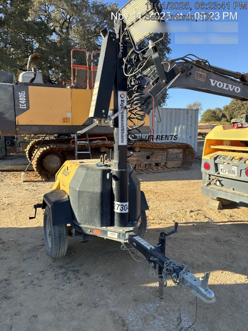 2022 Allmand NLV3GR (4) LED Light Fixture 350W, 23' Vertical Mast, 3kW Prime, Towable, ES Decals, T3