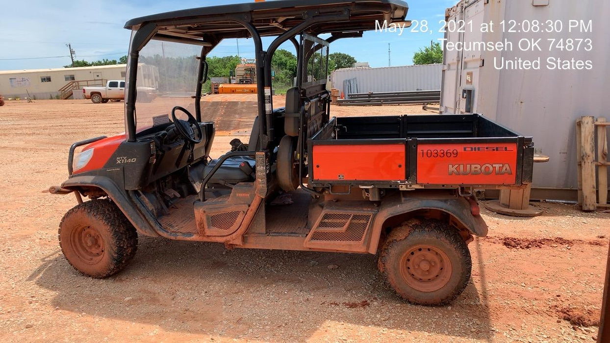 2020 Kubota RTV-X1140W-H 4WD utility cart -LED strobe -Windshield tempered glass -Plastic canopy -Wire harness kit -Backup alarm