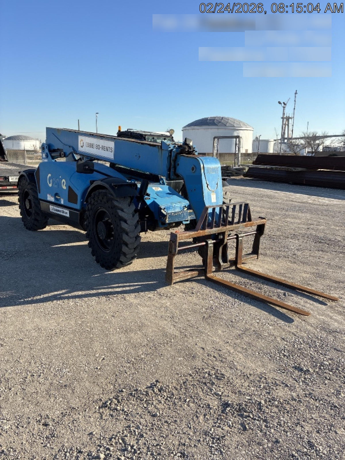 2019 Genie GTH-844 Cab/Heat/AC, Solid RT Tires, LED Work Lights, Beacon 60" QA Carriage, 48" Forks
