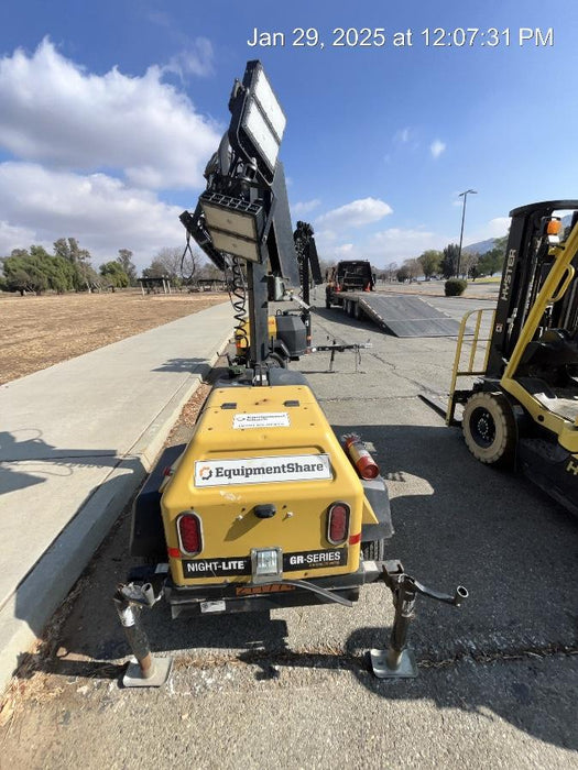 2022 Allmand NLV3GR (4) LED Light Fixture 350W, 23' Vertical Mast, 3kW Prime, Towable, Deep Sea L401, Leveling Jacks, Yanmar T4F 5.8hp