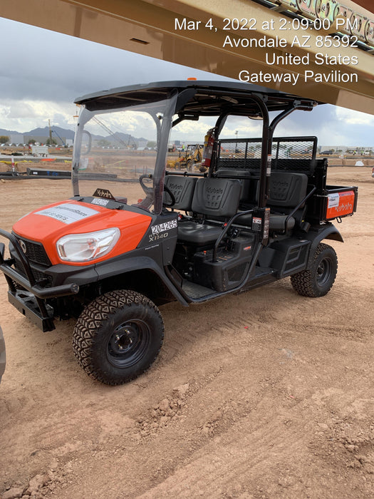 2022 Kubota RTV-X1140W-H Plastic Canopy, Windshield Acrylic Clear, LED Strobe Light, Wire Harness Kit, Back up Alarm