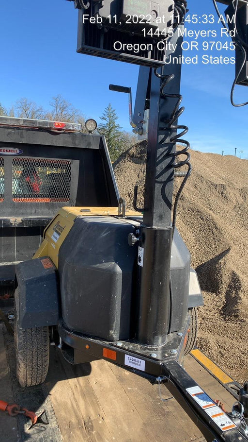 2022 Allmand NLV3GR (4) LED Light Fixture 350W, 23' Vertical Mast, 3kW Prime, Towable, Deep Sea L401, Leveling Jacks, Yanmar T4F 5.8hp