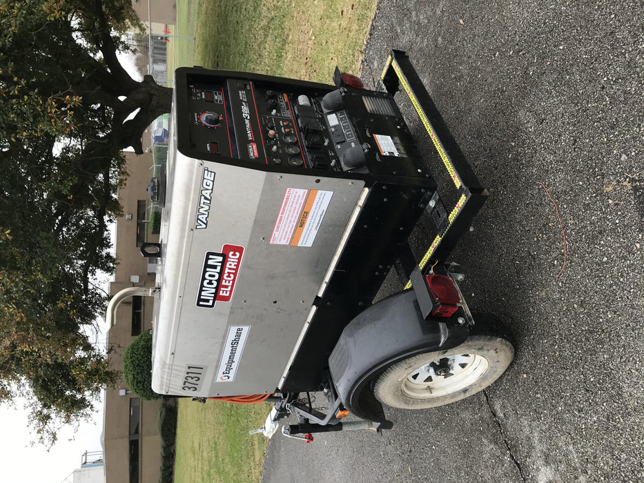2019 Lincoln Electric Vantage 322 Ready-Pak 3, Two Wheel Trailer, Fender and Light Kit, Cable Rack
