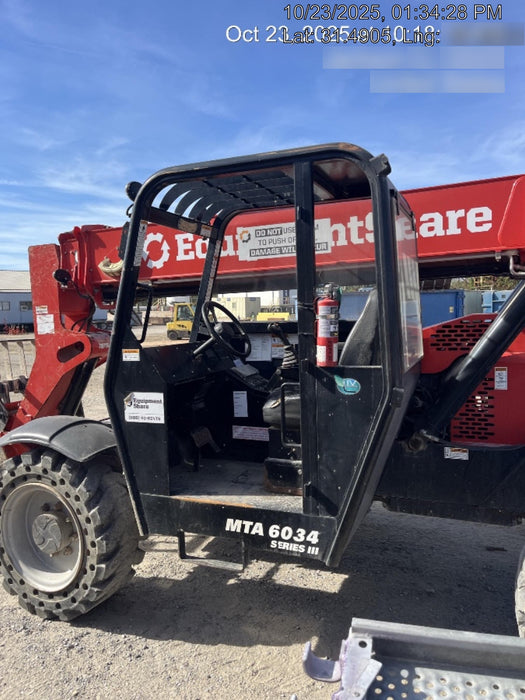 2019 Manitou MTA6034 Manitou MTA6034 Canopy, LED Work Lights, Solid Tires, Beacon, Auxiliary Hydraulics w/48" Carriage and 48" Forks